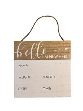 🚨BOGO FREE Hello I'm New Here Newborn Announcement Sign - Wooden